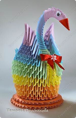 Оригами изумительный лебедь из бумаги. [Поделки из бумаги]